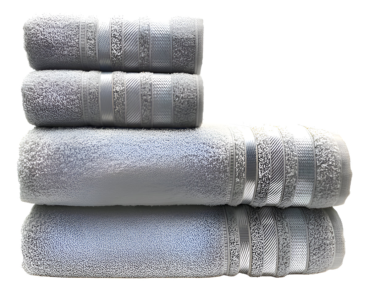 Jogo De Toalhas 4 Groh Marselha 100% Algodão Inox