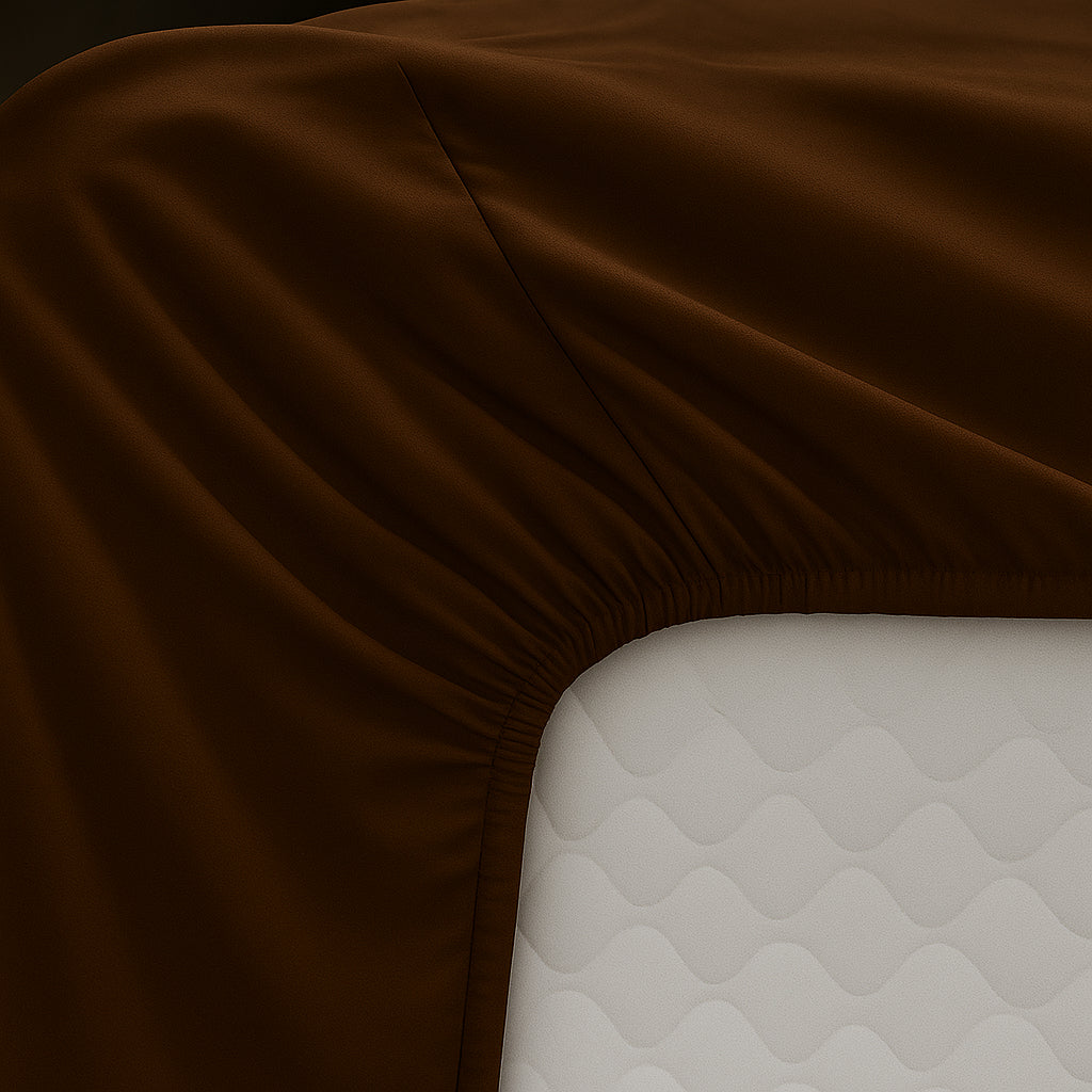 Capa Protetor De Colchão Elástico Queen Impermeável Casa Laura Enxovais Matelado Cor Marrom