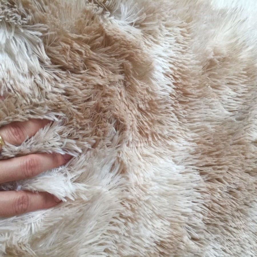 Tapete 2,00x1,50 Peludo Felpudo Sala E Quarto Cores Cor Bege-mesclado Desenho Do Tecido Pelo Alto