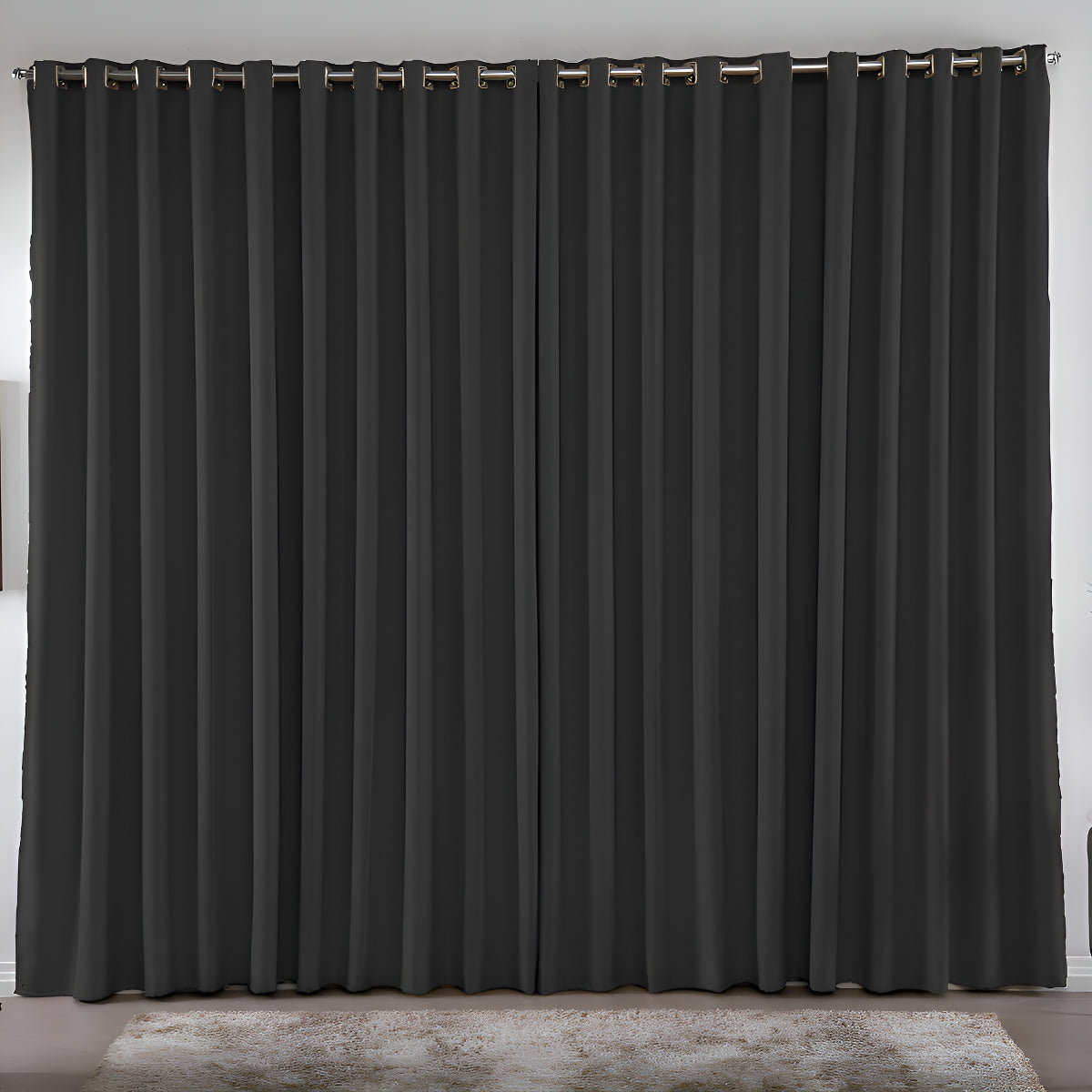 Cortina 3,00x2,80 Metros Blackout Blecaute Preto Corta Luz Em Tecido Grosso Para Quarto E Sala Casa Laura Enxovais