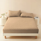 Protetor De Colchão Casal Impermeável Capa Protetora Antiácaros Matelada Cor Bege Casa Laura Enxovais