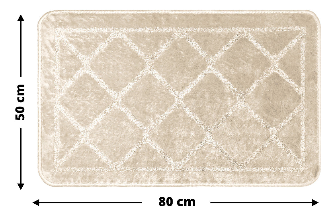 1 Tapete Banheiro Grego Antiderrapante Macio Ce Bg 40x60