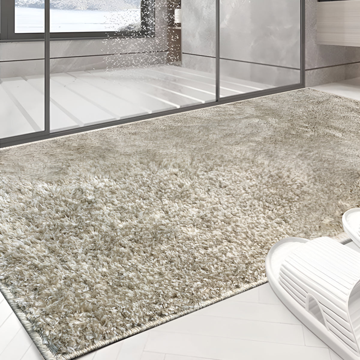 1 Tapete Banheiro Antiderrapante Absorvente 50x100 Oa Cl Mbg Cor MESCLA BEGE Marfim Nude