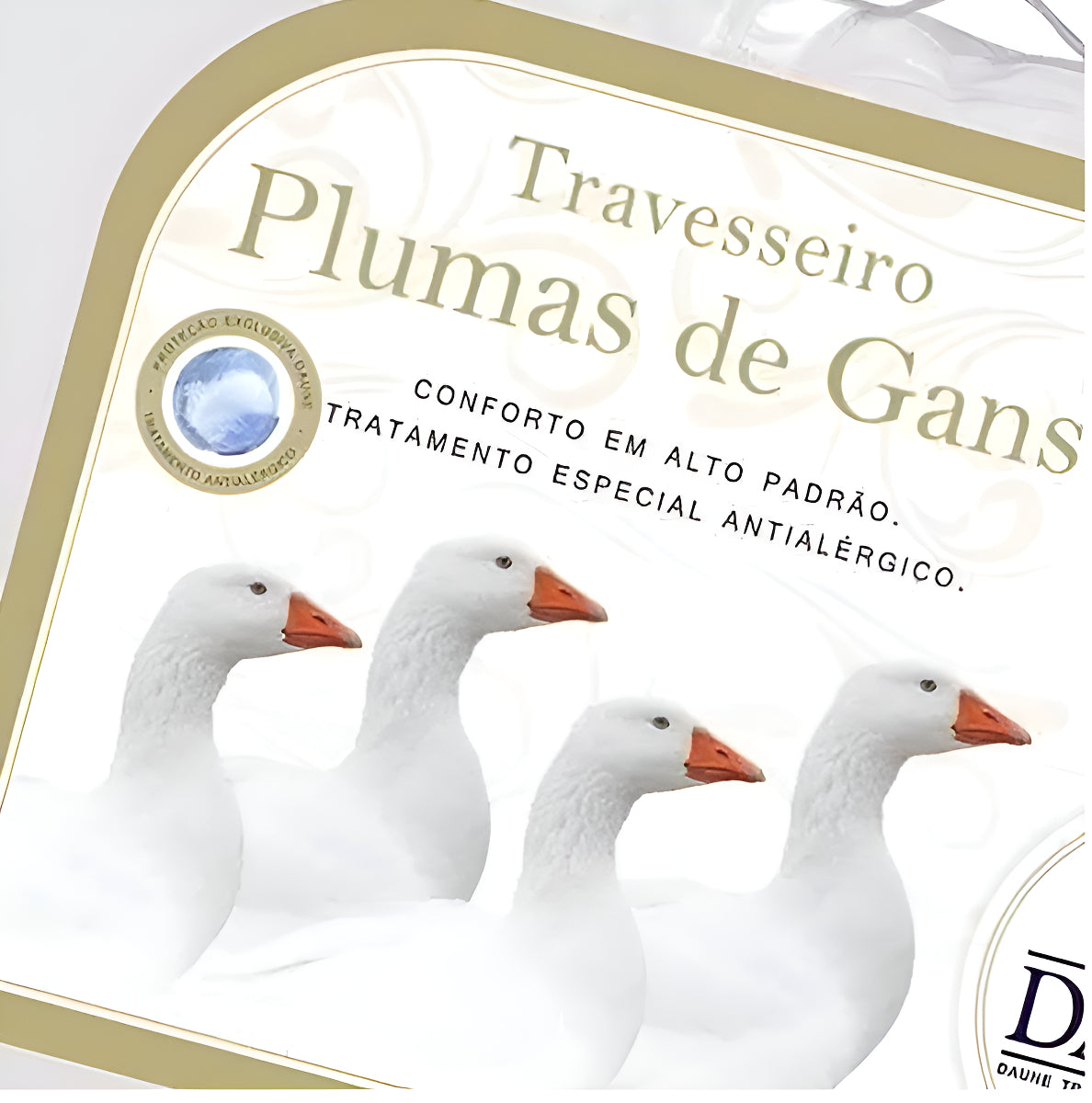 Travesseiro Daune pluma de ganso 50x70cm macio cor branco