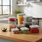 Kit Potes Plásticos Transparente com Tampa Branca 8 Unidades Electrolux