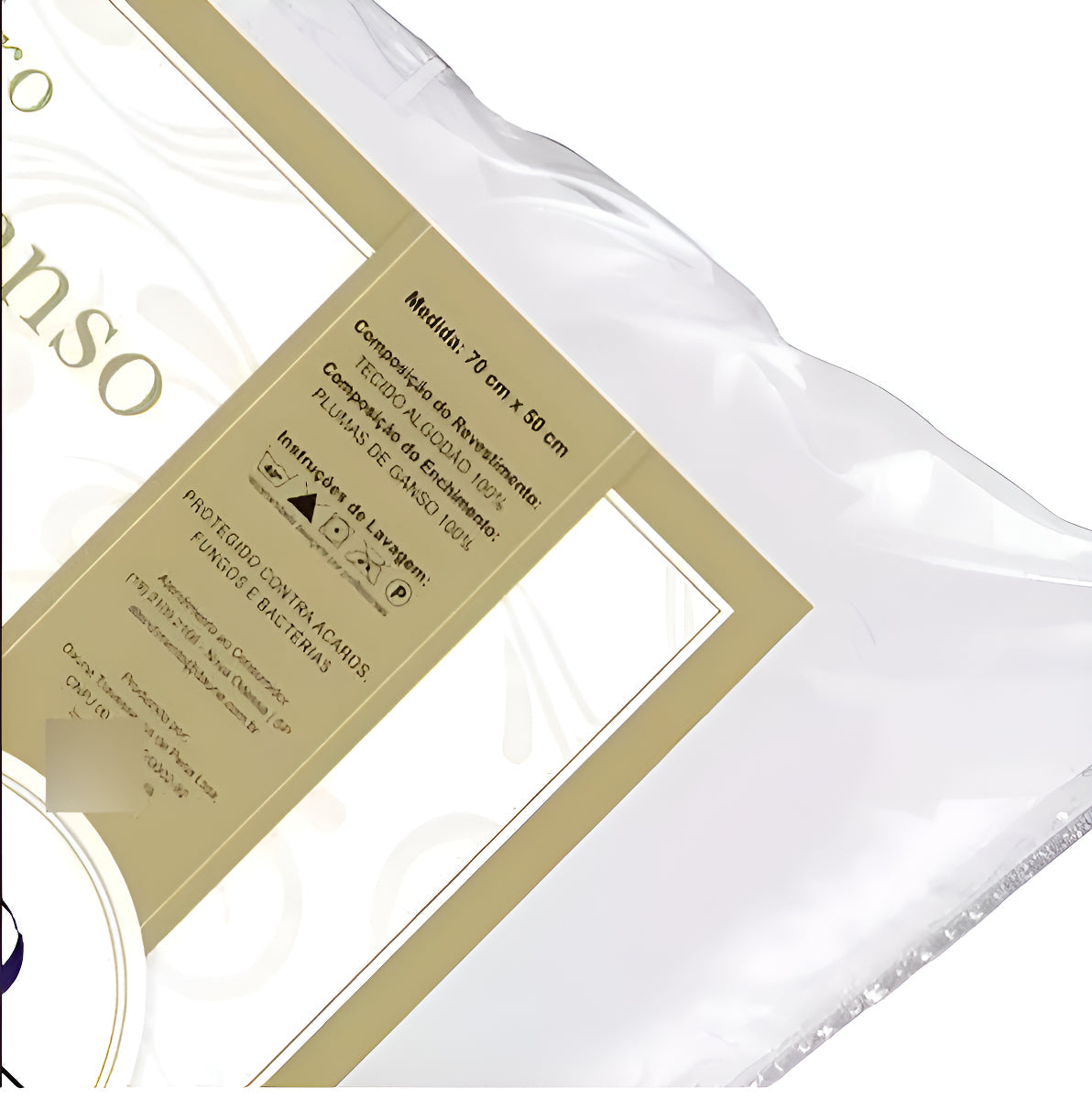 Travesseiro Daune pluma de ganso 50x70cm macio cor branco