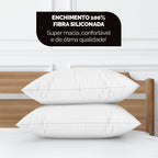 Kit 4 Travesseiros 50x70 Toque De Pluma Médio Antialérgico