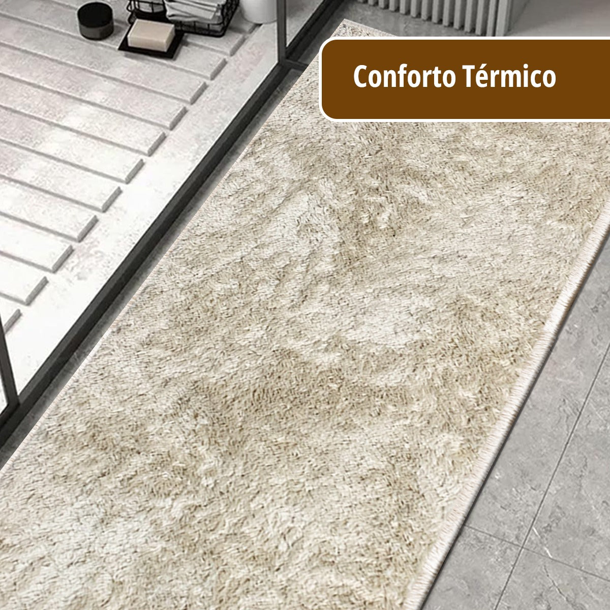 2 Tapete Banheiro Antiderrapante Absorvente 50x100 Oa Cl Pl Cor PÉROLA Marfim Bege Claro Nude