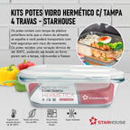 Kit 10 Potes Herméticos Vidro 640ml Starhouse Marmita Forno