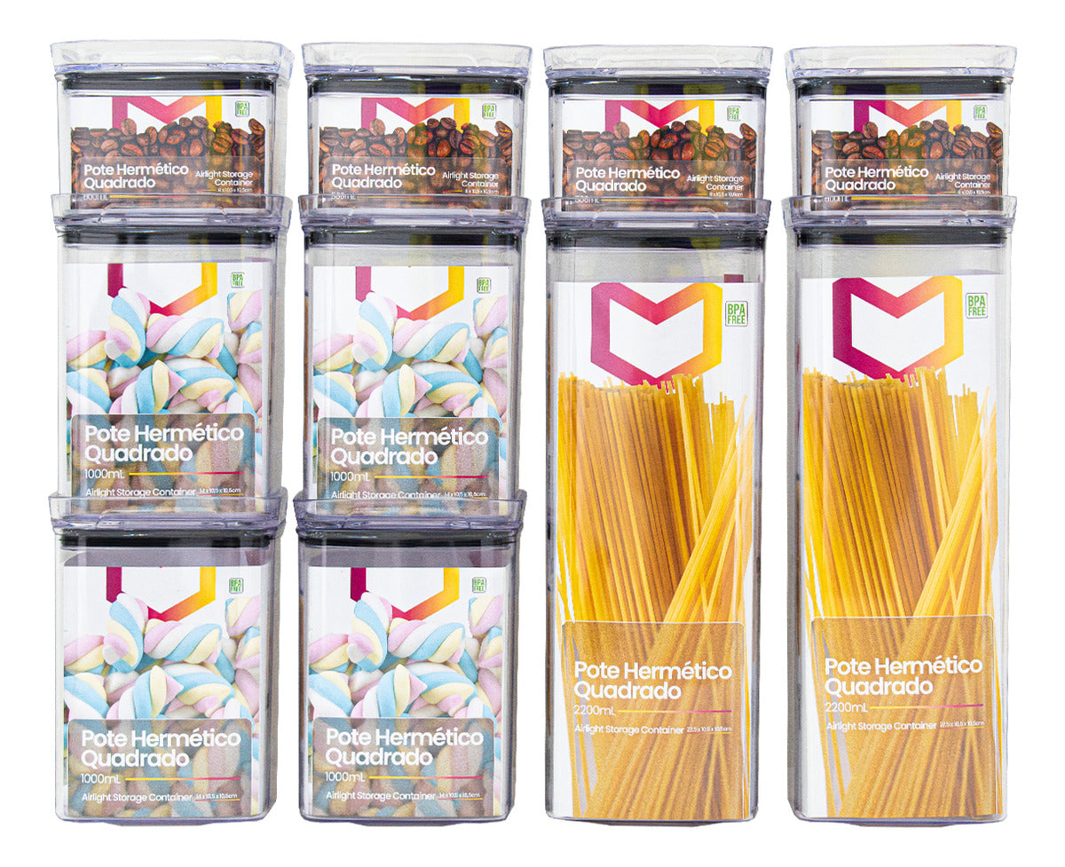 Kit 10 Porta Mantimentos Hermetico, Pote Para Alimentos