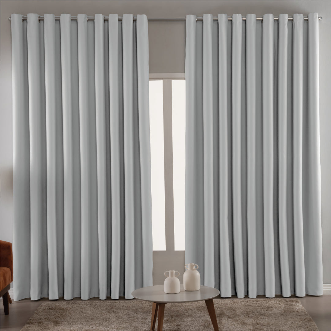 Cortina Blackout Em Tecido 3,00x2,80 Corta Luz Cor Gelo