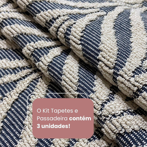 Kit 3 Peças Tapetes E Passadeira Axia Luxo Tear Para Cozinha