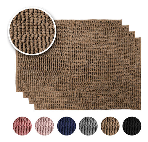 Kit 4 Tapetes De Banheiro 40x60 Antiderrapante Bolinha Macio