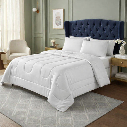 Edredom King 400 Fios Liso Dupla Face Pluma Extra Macia Luxo