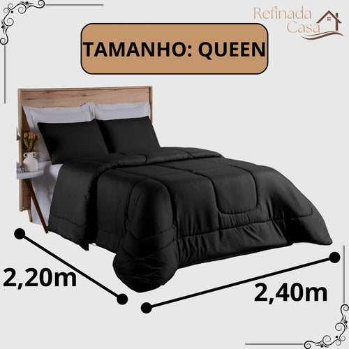 Edredom Queen Percal 400 Fios Grosso Super Casal Hotel Size