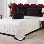 Kit Cobre Leito Queen 5 Peças Bordado Percal 400 Fios Luxo