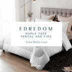 Edredom Casal 400 Fios Toque De Pluma Dupla Face