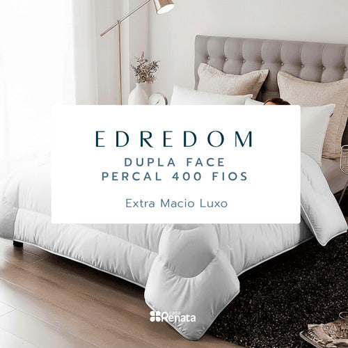 Edredom Casal 400 Fios Toque De Pluma Dupla Face