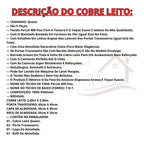Kit Cobre Leito Queen 5 Peças Bordado Percal 400 Fios Luxo