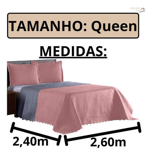 Kit Cobre Leito Queen 3 Peças Tecido Matelassê Completo Jogo