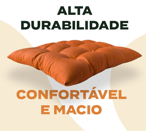 Jogo 4 Assentos Futon 40x40cm Liso Almofada Cozinha Oxford