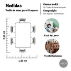 Toalha De Mesa Linhão 2,10 X 1,40 6 Lugares Premium