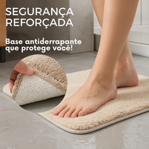 Jogo De Tapete Para Banheiro 3 Peças Antiderrapante Algodão